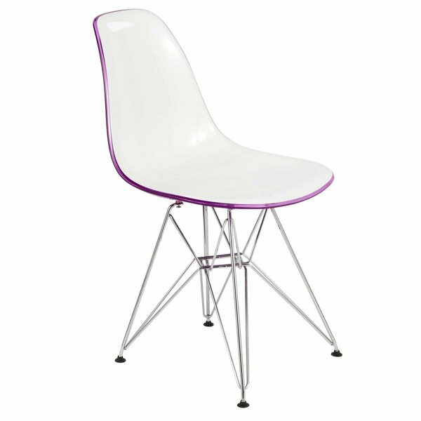 Kd Americana 32 x 18.40 x 17 in. Cresco Molded 2-Tone Eiffel Side Chair White Purple KD3033002